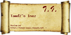 Tamás Inez névjegykártya